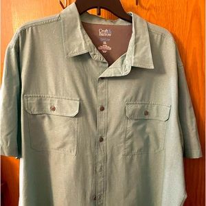 Mens Croft & Barrow green button up shirt